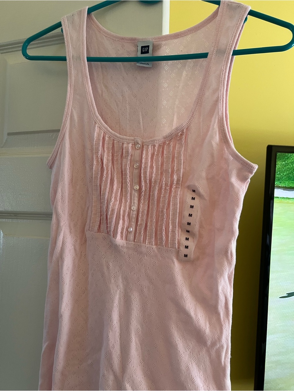 GAP Pink Tank Top with Pintuck Front
